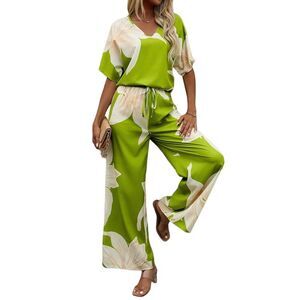 Emma Way Womens  2Pc Top & Pant Set